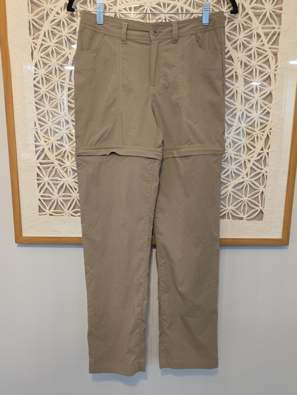 L.L. Bean Girls Sz 14 Zip-Off Hiking Pants Taupe Convertible Outdoors